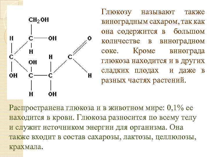 Презентация по химии на тему глюкоза