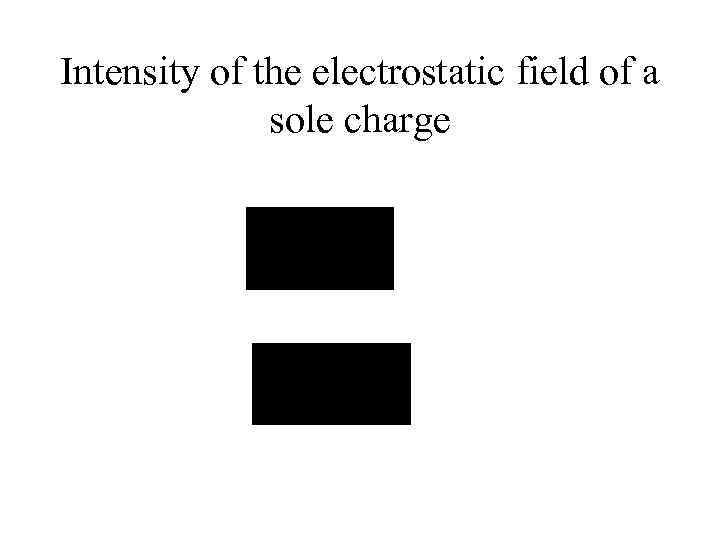 Intensity of the electrostatic field of a sole charge 