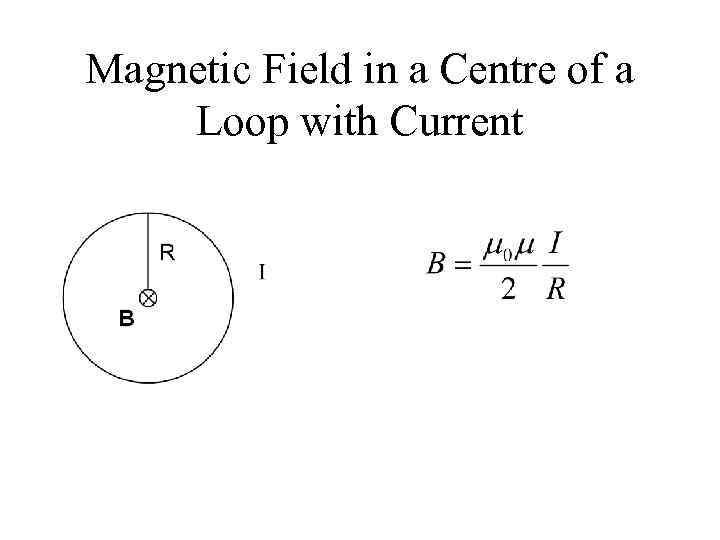 Magnetic Field in a Centre of a Loop with Current 