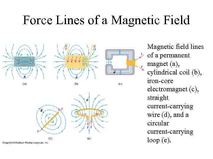 Force Lines of a Magnetic Field Magnetic field lines of a permanent magnet (a),