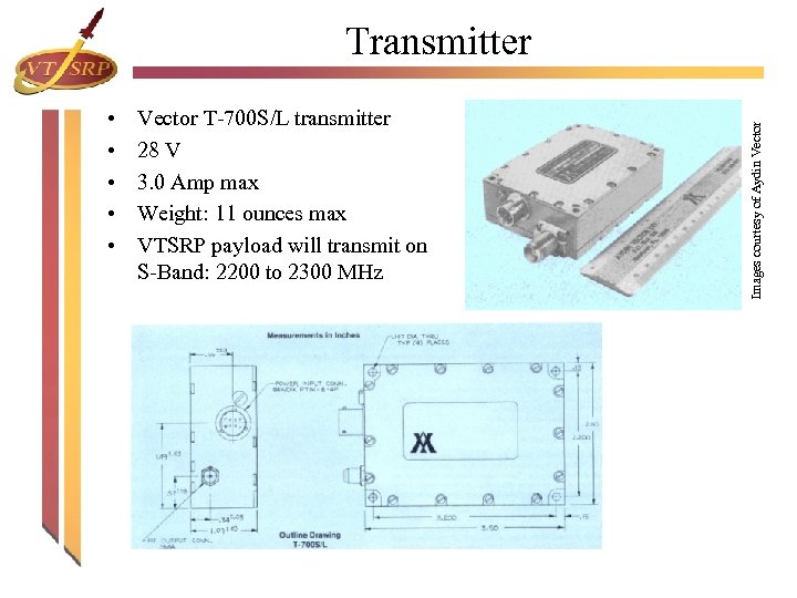  • • • Vector T-700 S/L transmitter 28 V 3. 0 Amp max
