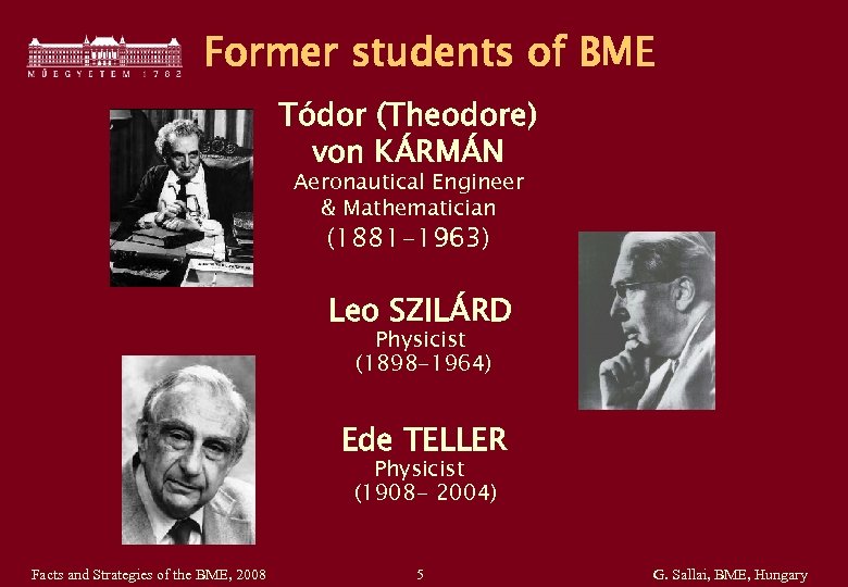 Former students of BME Tódor (Theodore) von KÁRMÁN Aeronautical Engineer & Mathematician (1881 -1963)
