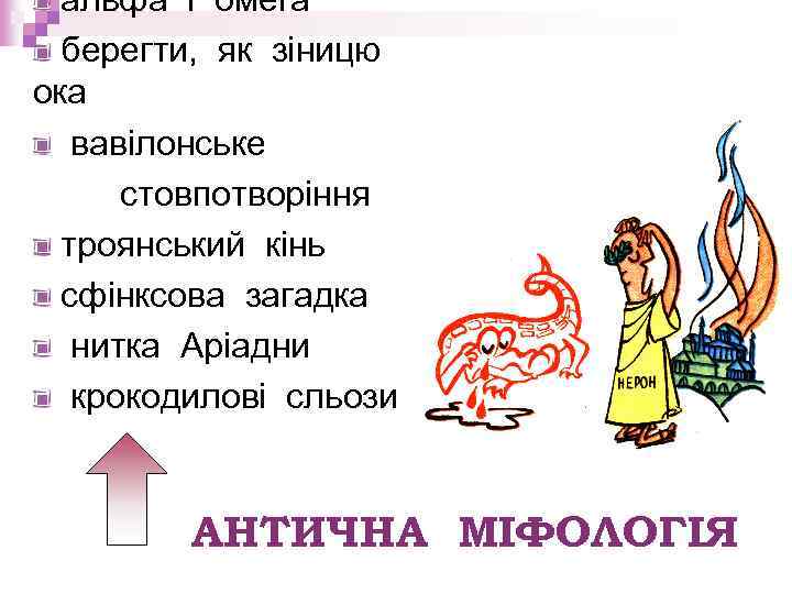 альфа і омега берегти, як зіницю ока вавілонське стовпотворіння троянський кінь сфінксова загадка нитка