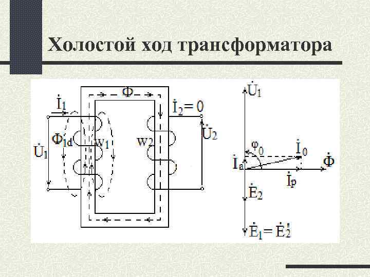 Холостой ход трансформатора 