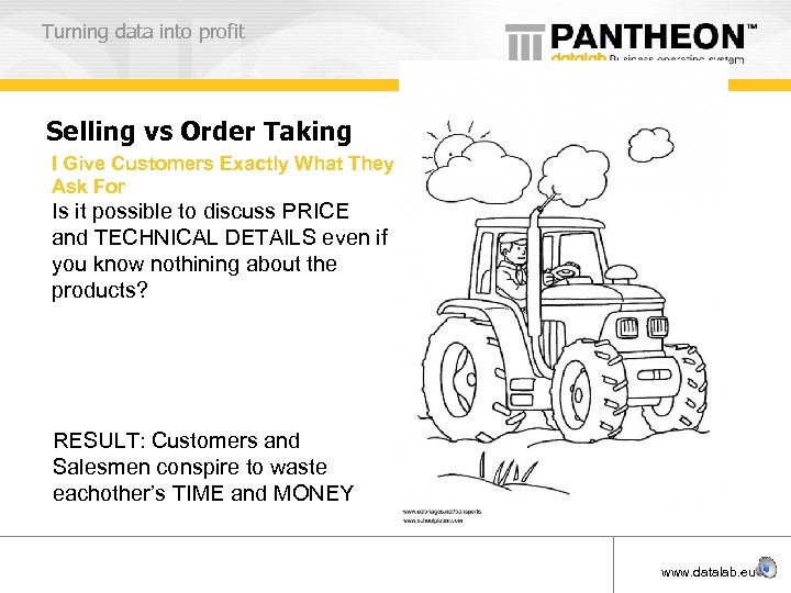 Turning data into profit Selling vs Order Taking I Give Customers Exactly What They