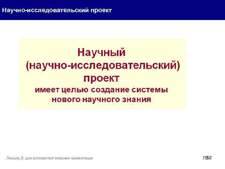 Научно-исследовательский проект Лекция_5 для аспирантов/ опорная презентация Л 552 