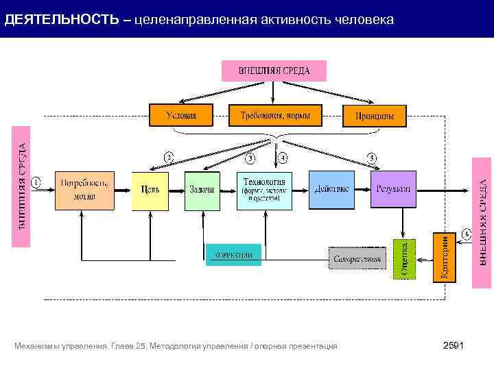 ДЕЯТЕЛЬНОСТЬ – целенаправленная активность человека Механизмы управления. Глава 25. Методология управления / опорная презентация