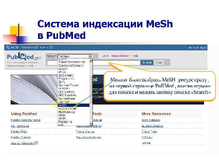 Система индексации Me. Sh в Pub. Med 
