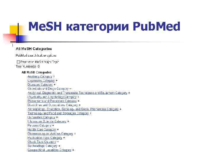 Me. SH категории Pub. Med 