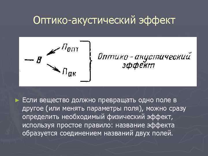 Оптико-акустический эффект ► Если вещество должно превращать одно поле в другое (или менять параметры