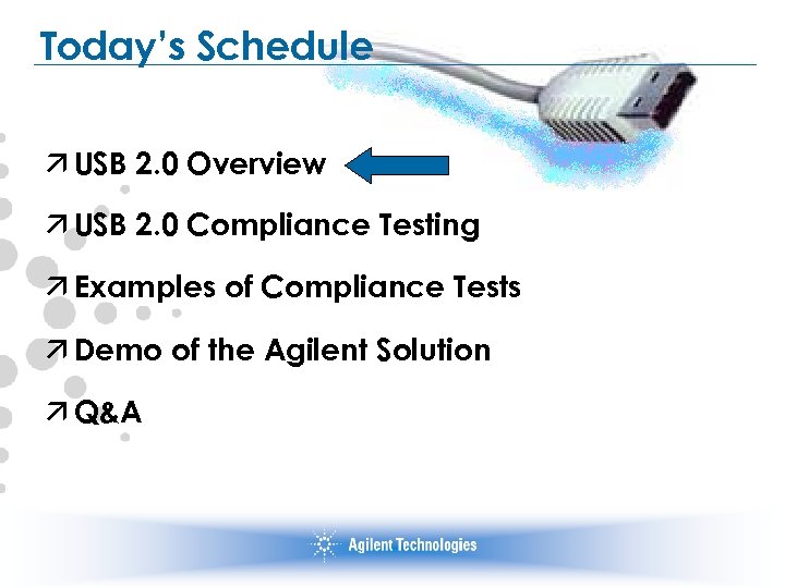 Today’s Schedule ä USB 2. 0 Overview ä USB 2. 0 Compliance Testing ä
