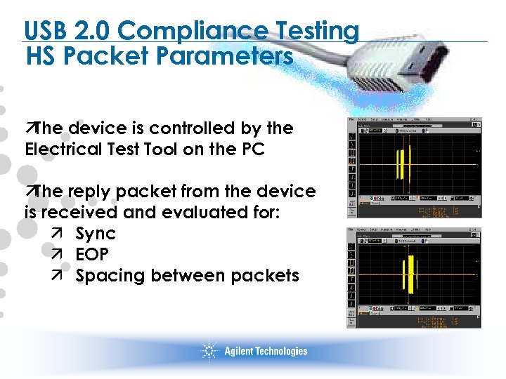 USB 2. 0 Compliance Testing HS Packet Parameters ä The device is controlled by
