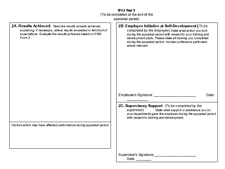 IPAF Part 2 (To be completed at the end of the appraisal period) 2