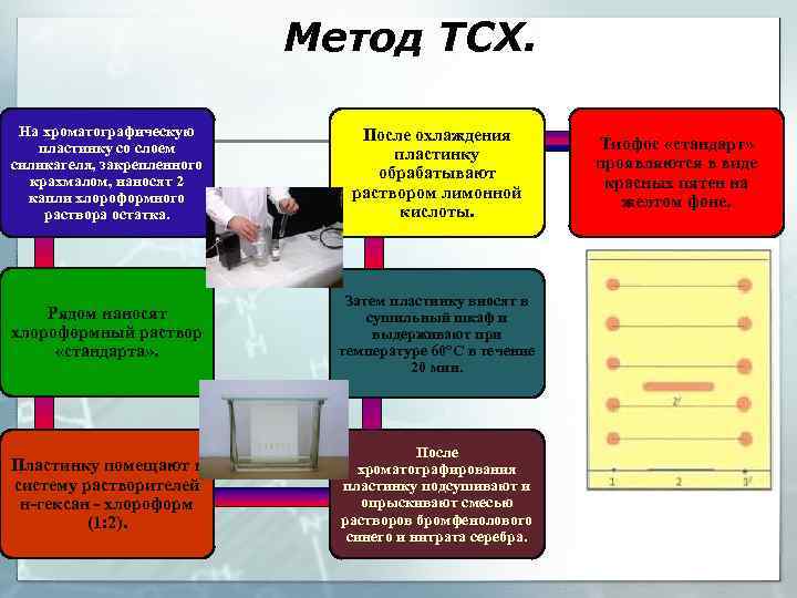 Метод ТСХ. На хроматографическую пластинку со слоем силикагеля, закрепленного крахмалом, наносят 2 капли хлороформного