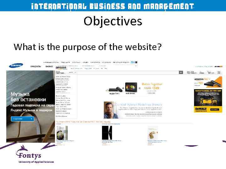 Objectives What is the purpose of the website? 