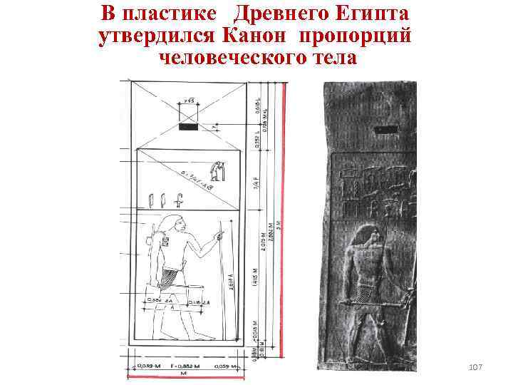 В пластике Древнего Египта утвердился Канон пропорций человеческого тела 107 