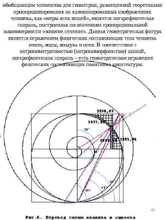 обобщающим элементом для геометрии, размещенной теоретиками пропорционирования на канонизированных изображениях человека, как «меры всех