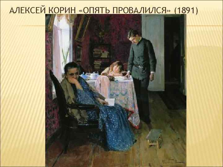 АЛЕКСЕЙ КОРИН «ОПЯТЬ ПРОВАЛИЛСЯ» (1891) 