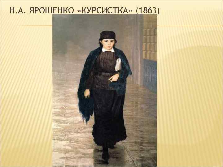 Н. А. ЯРОШЕНКО «КУРСИСТКА» (1863) 