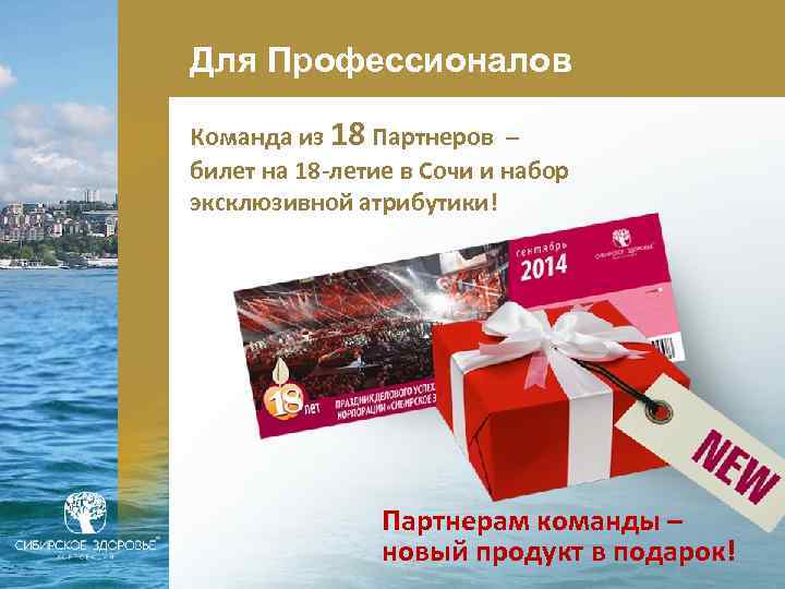 Для Профессионалов Команда из 18 Партнеров – билет на 18 -летие в Сочи и
