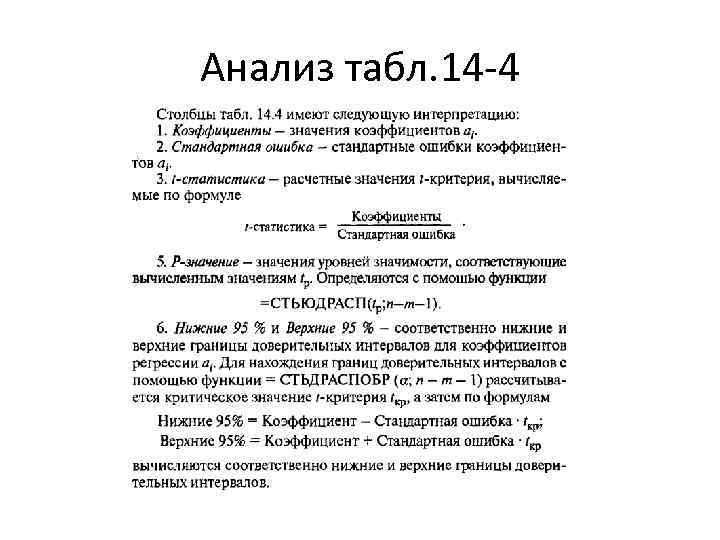 Анализ табл. 14 -4 