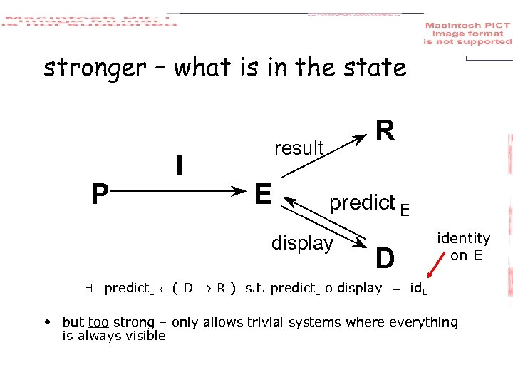 stronger – what is in the state P I R result E predict E