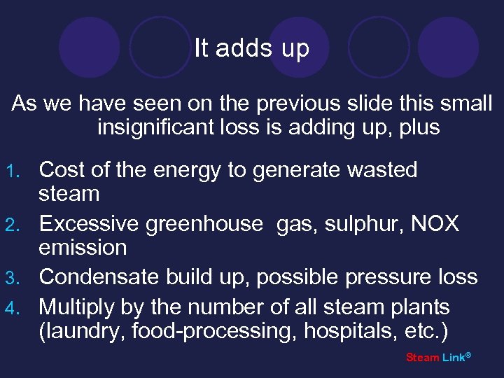 It adds up As we have seen on the previous slide this small insignificant