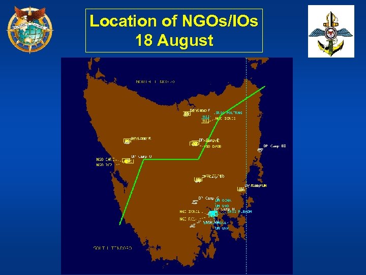 Location of NGOs/IOs 18 August 