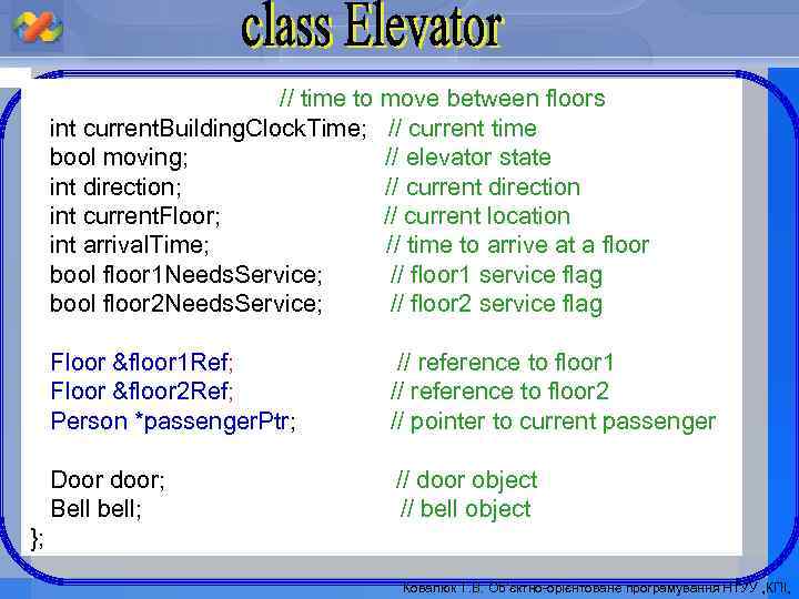 // time to move between floors int current. Building. Clock. Time; // current time