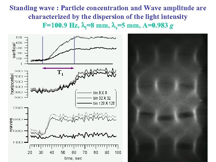 Standing wave : Particle concentration and Wave amplitude are characterized by the dispersion of