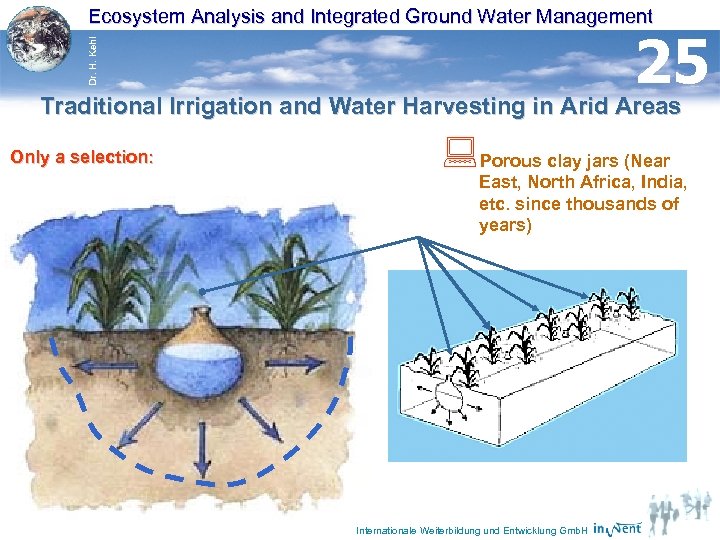 Ecosystem Analysis and Integrated Ground Water Management Dr. H. Kehl 25 Traditional Irrigation and