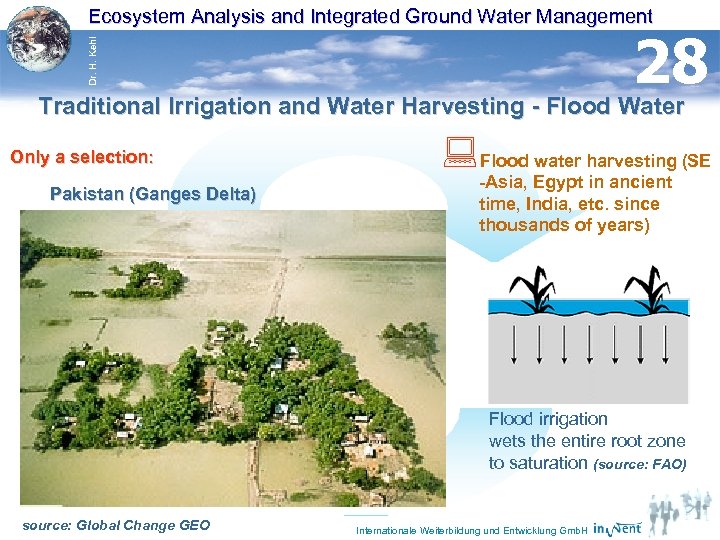 Ecosystem Analysis and Integrated Ground Water Management Dr. H. Kehl 28 Traditional Irrigation and