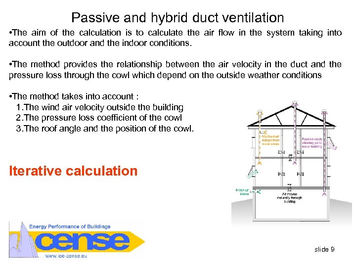 Passive and hybrid duct ventilation • The aim of the calculation is to calculate