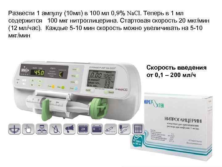 Развести 1 ампулу (10 мл) в 100 мл 0, 9% Na. Cl. Теперь в