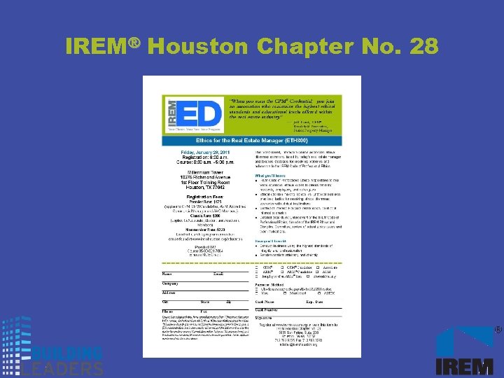 IREM® Houston Chapter No. 28 