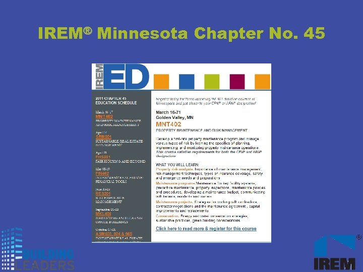 IREM® Minnesota Chapter No. 45 