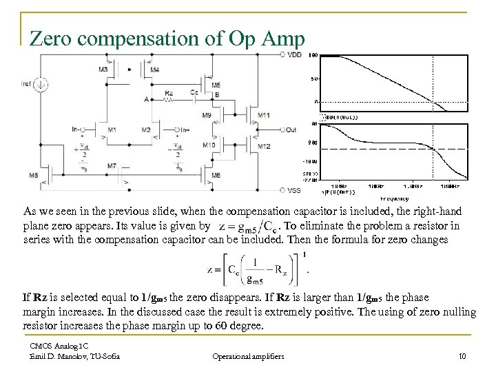 Zero compensation of Op Amp As we seen in the previous slide, when the