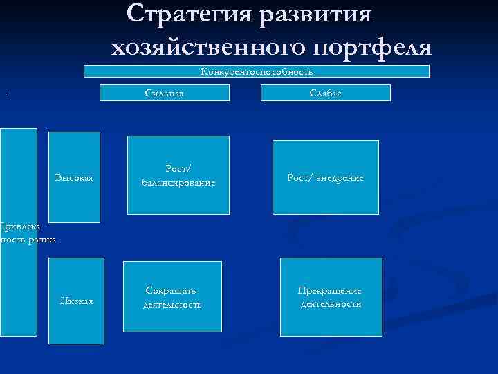 План развития хозяйственного портфеля