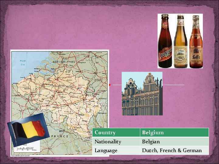 Country Belgium Nationality Belgian Language Dutch, French & German 