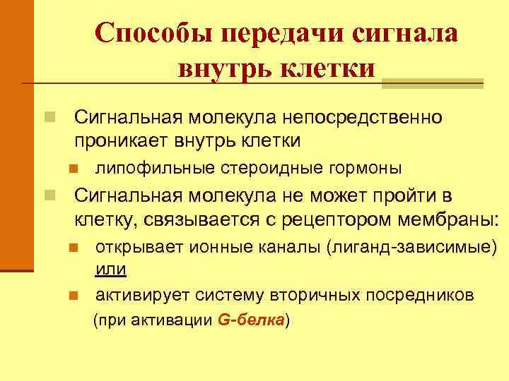 Внутрь клетки