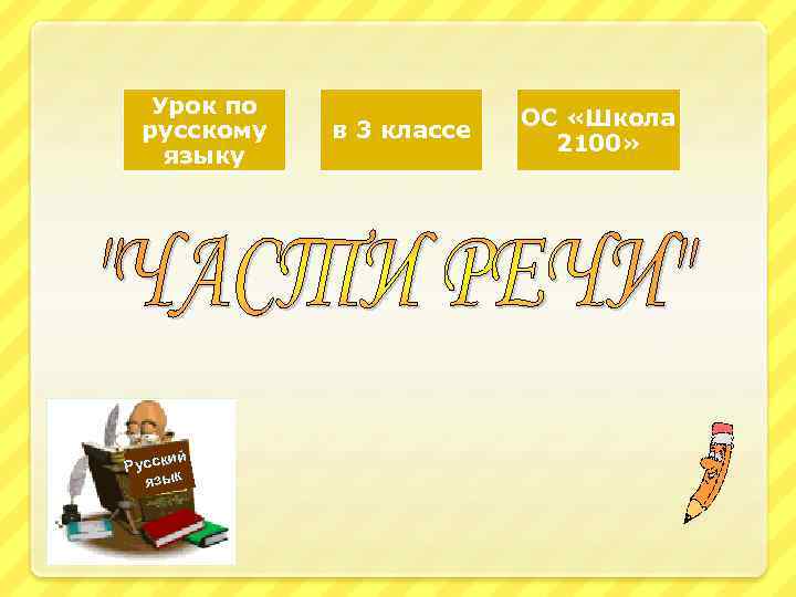 Урок по русскому языку ий Русск язык в 3 классе ОС «Школа 2100» 
