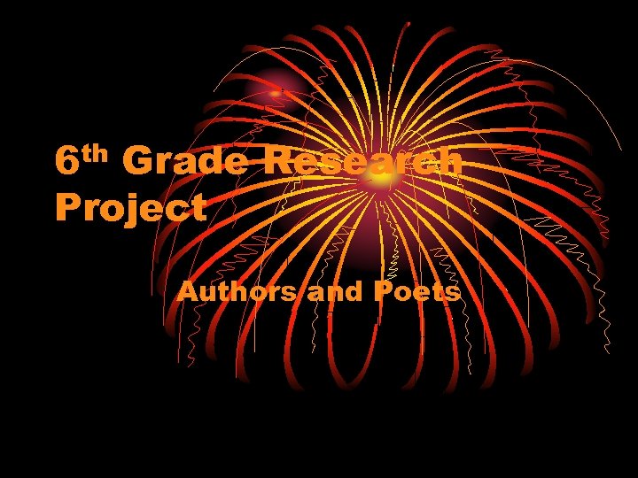 th 6 Grade Research Project Authors and Poets 