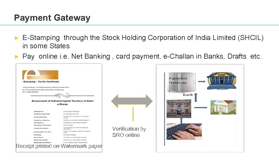 Payment Gateway ► ► E-Stamping through the Stock Holding Corporation of India Limited (SHCIL)