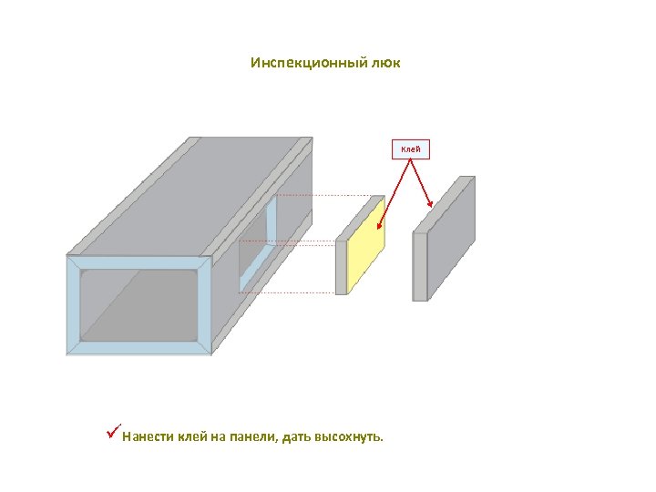 Инспекционный люк Клей üНанести клей на панели, дать высохнуть. 