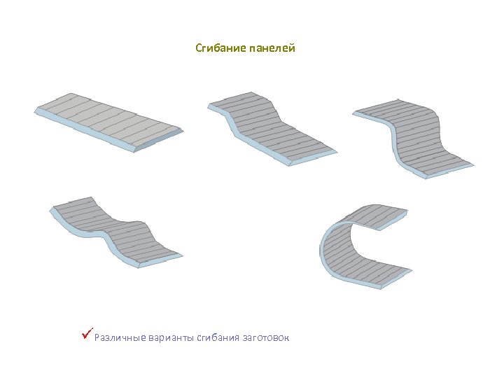 Сгибание панелей üРазличные варианты сгибания заготовок 
