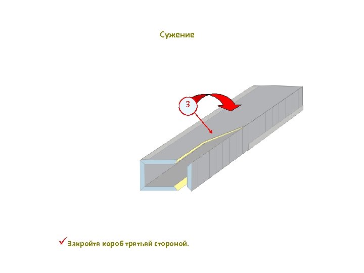 Сужение 3 üЗакройте короб третьей стороной. 