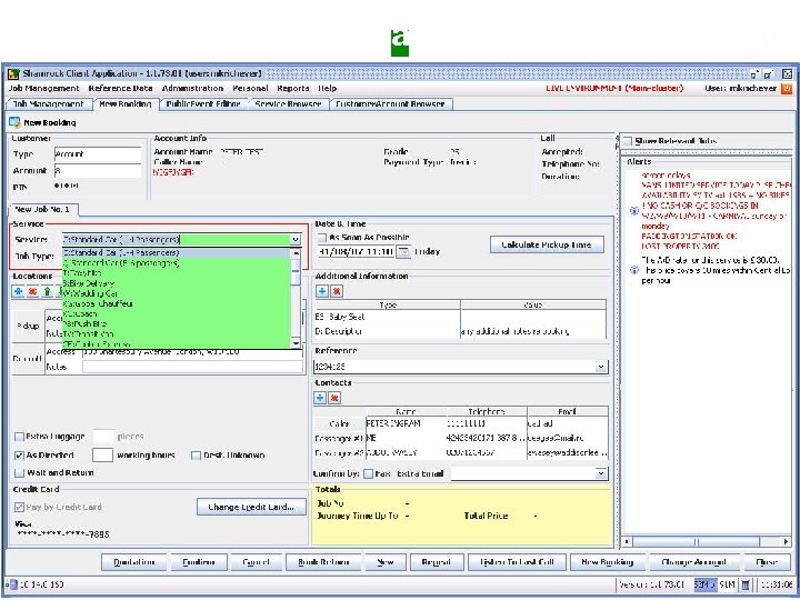 Экран бронирования машины 