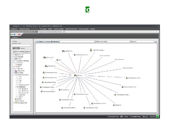 Экран конструктора онтологий Подход к построению МАС цеха 