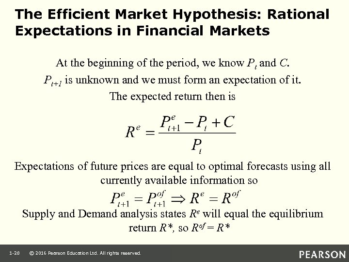 The Efficient Market Hypothesis: Rational Expectations in Financial Markets At the beginning of the
