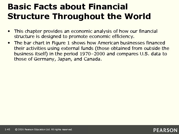 Basic Facts about Financial Structure Throughout the World • This chapter provides an economic